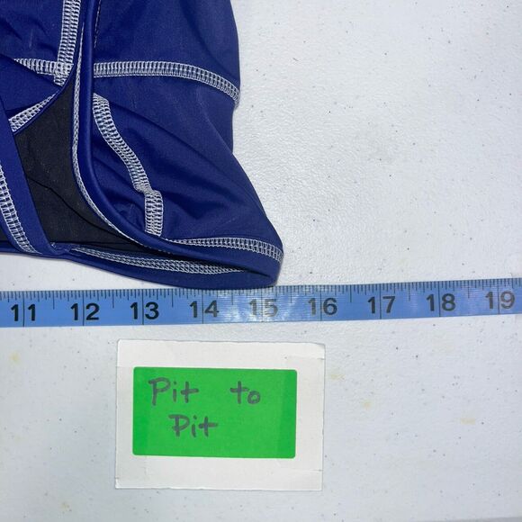 Lands End Women’s Tankini Set 8 Navy Blue Cross Back Modest Preppy Athletic - Picture 10 of 13